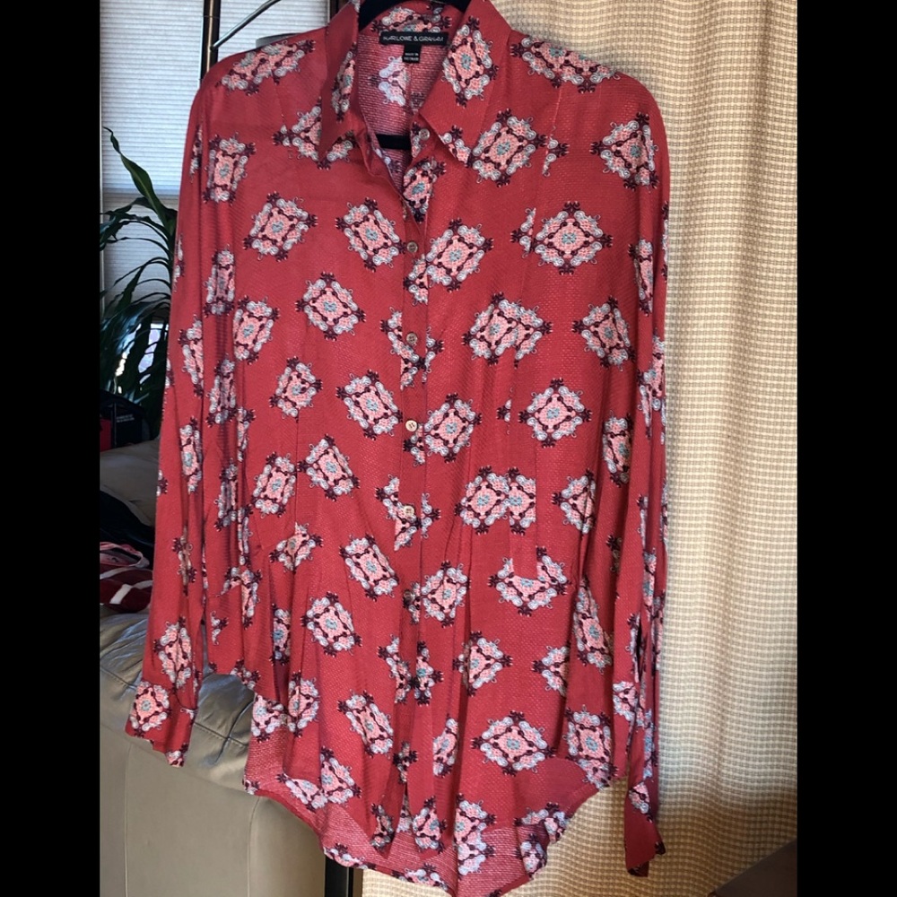 Harlow & Graham Coral Long-tailed Blouse